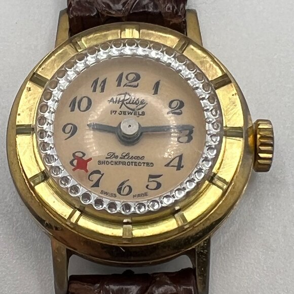 Vintage AH Riise Watch Womens Gold Tone Stainless Steel Swiss Made 17 Jewels main image 12